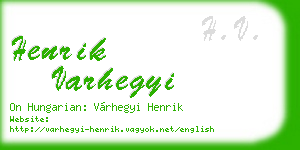 henrik varhegyi business card